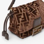 FENDI Mamma Baguette Small Dark brown FF jacquard velvet mini-bag - Image 3